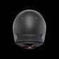 Black kart helmet on a white background